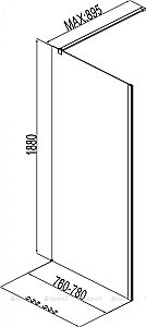 Душевое ограждение Aquanet Cinetic AE12-F-80H190U-CT 80 купить в интернет-магазине Sanbest