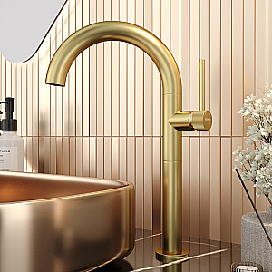 Смеситель для раковины Elghansa RADIANT XQ 16H3781-MattGold матовое золото купить в интернет-магазине сантехники Sanbest