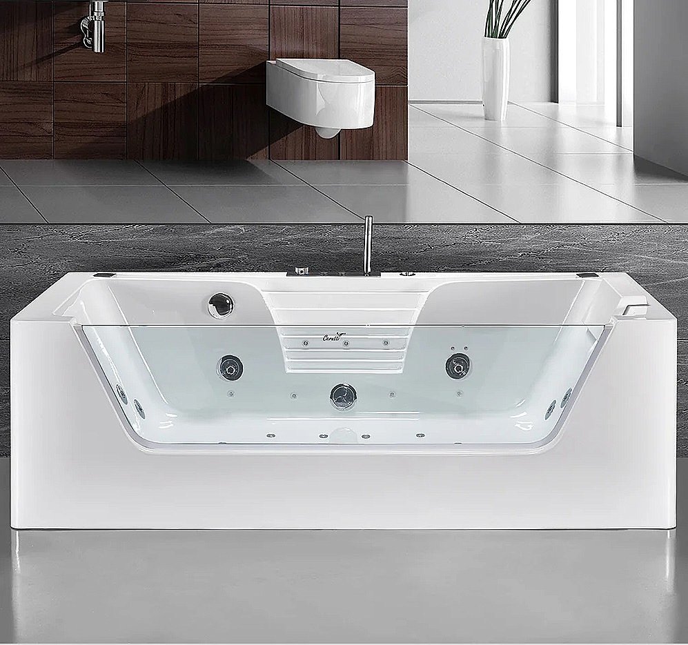 Ванна акриловая CeruttiSpa 9957 180x85 с гидромассажем белая купить в интернет-магазине Sanbest