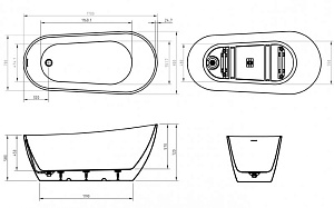 Ванна акриловая BelBagno BB704 170х80 купить в интернет-магазине Sanbest