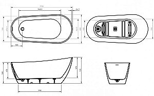 Ванна акриловая BelBagno BB704 170х80 купить в интернет-магазине Sanbest