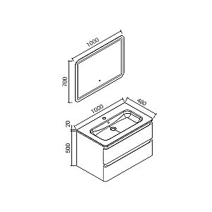 Тумба с раковиной Vincea Alba 1000 L.White для ванной в интернет-магазине Sanbest