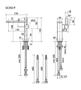 Смеситель для раковины Sancos Linn SC9019BN брашированный никель купить в интернет-магазине сантехники Sanbest