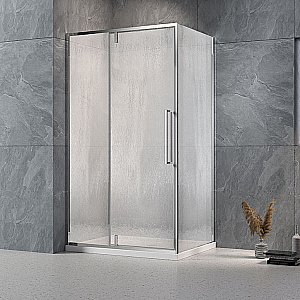 Душевой уголок Veconi Rovigo RV034R-100100-06-C7 100х100 стекло рифленое/профиль хром купить в интернет-магазине Sanbest