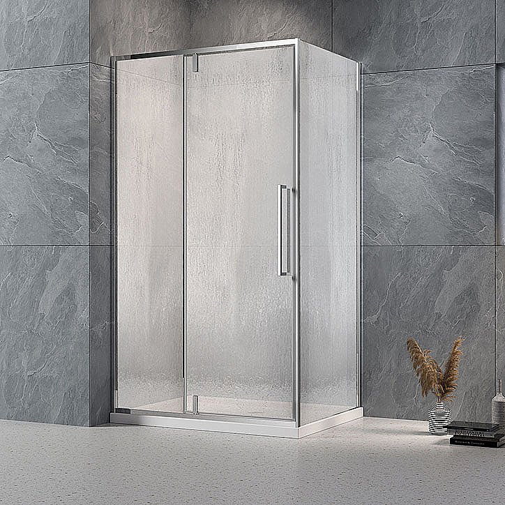 Душевой уголок Veconi Rovigo RV034R-100100-06-C7 100х100 стекло рифленое/профиль хром купить в интернет-магазине Sanbest