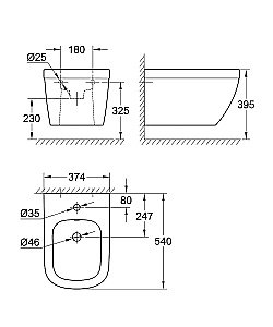 Биде подвесное Grohe Euro Ceramic 39208000 купить в интернет-магазине Sanbest