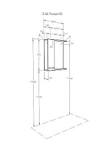 Зеркальный шкаф Акватон Ронда 60 дуб сомерсет купить в интернет-магазине сантехники Sanbest