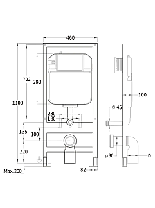 Инсталляция для унитаза WeltWasser WW BAMBERG 460 WT-N 10000014423 кнопка белая купить в интернет-магазине сантехники Sanbest