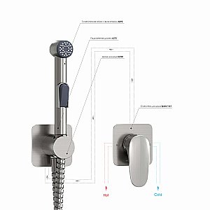 Гигиенический душ WasserKRAFT Spree 1400 A1451.275.360.092 никель купить в интернет-магазине сантехники Sanbest