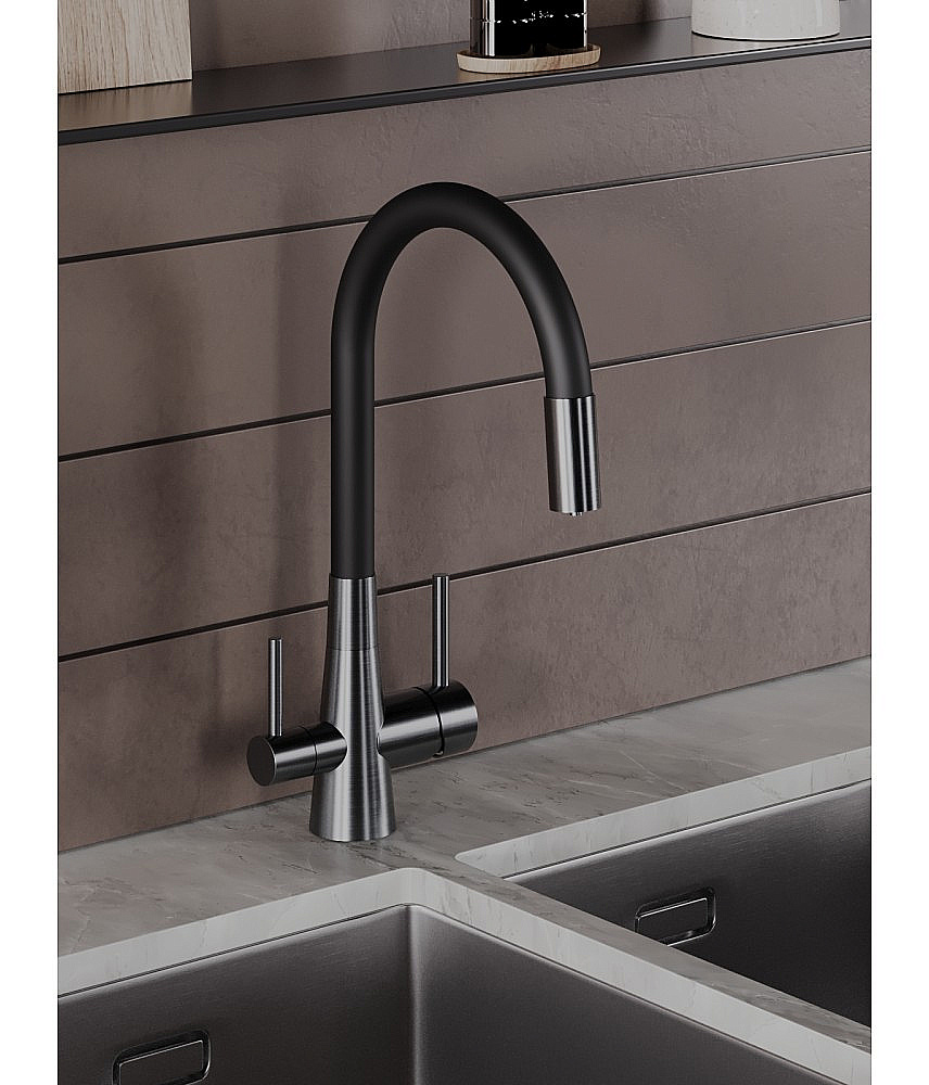 Смеситель для кухни Agger Elegant A3230355 оружейная сталь матовая купить в интернет-магазине сантехники Sanbest