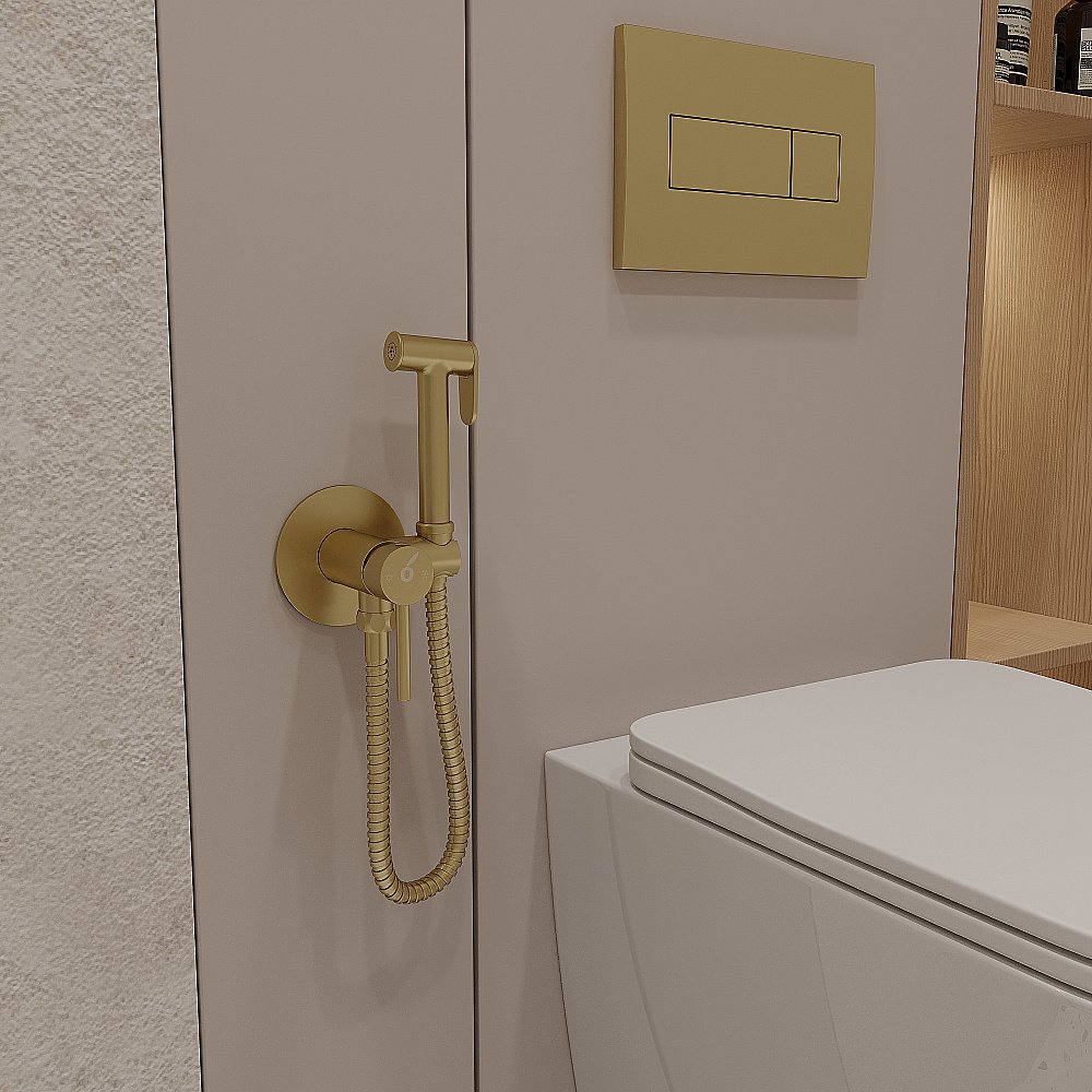 Гигиенический душ Oliveeka Y OL-829902-BG золото матовое купить в интернет-магазине сантехники Sanbest