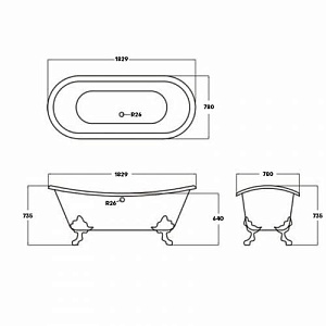 Ванна чугунная Elegansa Nadia 180x80 White купить в интернет-магазине Sanbest