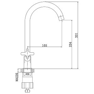 Смеситель для раковины Rossinka RS39-72U купить в интернет-магазине сантехники Sanbest