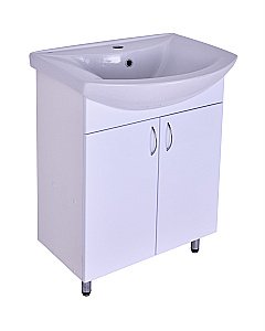 Тумба с раковиной Orange Лайт LA-60TUW+GR белая для ванной в интернет-магазине Sanbest