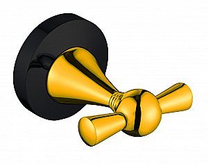 Крючок CeramaLux Luxury 57501 черный матовый/золото купить в интернет-магазине сантехники Sanbest