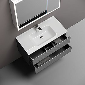 Тумба с раковиной Sancos Folk 90 FL90GS Grey soft для ванной в интернет-магазине Sanbest