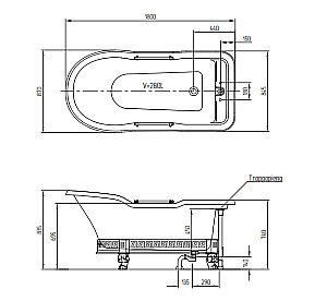 Ванна Migliore Impero Affusto 26341 180х87 белая,бронза купить в интернет-магазине Sanbest