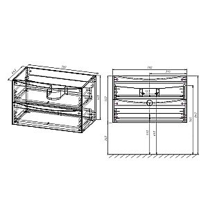 Тумба с раковиной Vincea Mia 800 R.Wood для ванной в интернет-магазине Sanbest