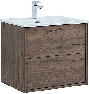 Тумба с раковиной Aquanet Lino 287541 60 (Flat) дуб веллингтон для ванной в интернет-магазине Sanbest