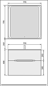 Зеркало Jorno Modul Mоl.02.77/W 77x77 в ванную от интернет-магазине сантехники Sanbest