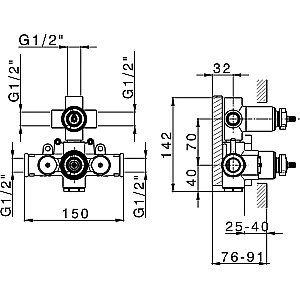 Встраиваемая часть смесителя Cisal Less New ZA01820104 купить в интернет-магазине сантехники Sanbest