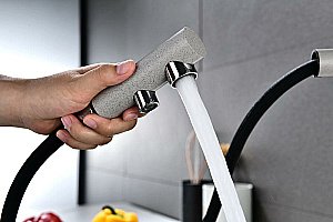 Смеситель для кухни Paulmark Serpentine Se213222-GR серый купить в интернет-магазине сантехники Sanbest