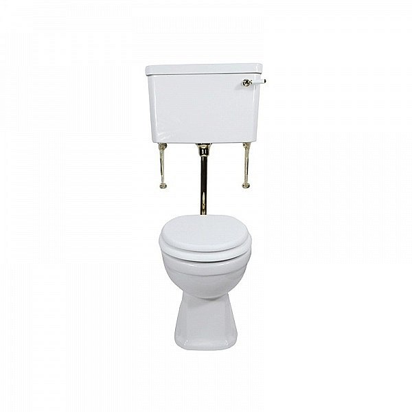 Унитаз Magliezza Retro 7009 белый/золото, с низким бачком купить в интернет-магазине Sanbest