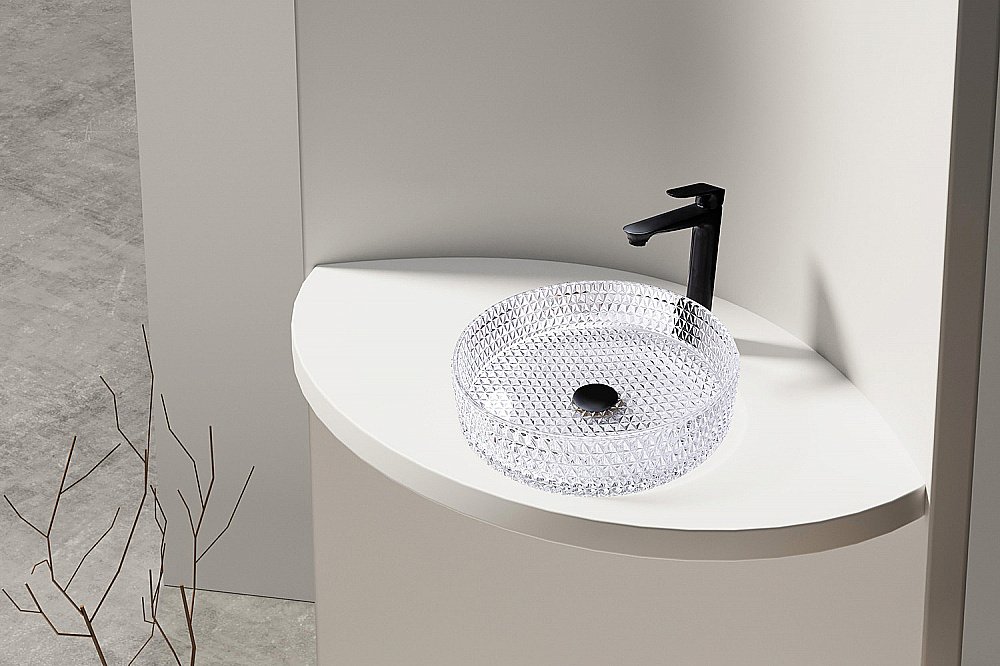 Раковина накладная ABBER Glas AK2301 прозрачная купить в интернет-магазине Sanbest