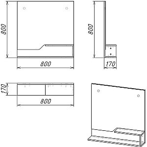 Зеркало Grossman Лайф 208008 80 винтажное дерево/графит в ванную от интернет-магазине сантехники Sanbest