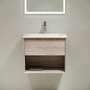 Тумба с раковиной Sancos Marmi 1.0 MR1.060EG дуб галифакс натуральный для ванной в интернет-магазине Sanbest