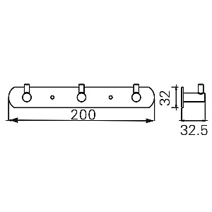Планка с крючками Azario NESSY AZ-1513 хром купить в интернет-магазине сантехники Sanbest