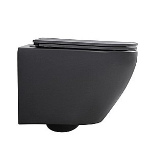 Унитаз подвесной ABBER BEQUEM AC1101MG с крышкой микролифт, безободковый, серый матовый купить в интернет-магазине Sanbest