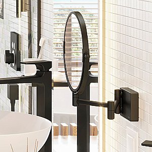 Зеркало косметическое Hansgrohe AddStoris 41791670 черный матовый купить в интернет-магазине сантехники Sanbest
