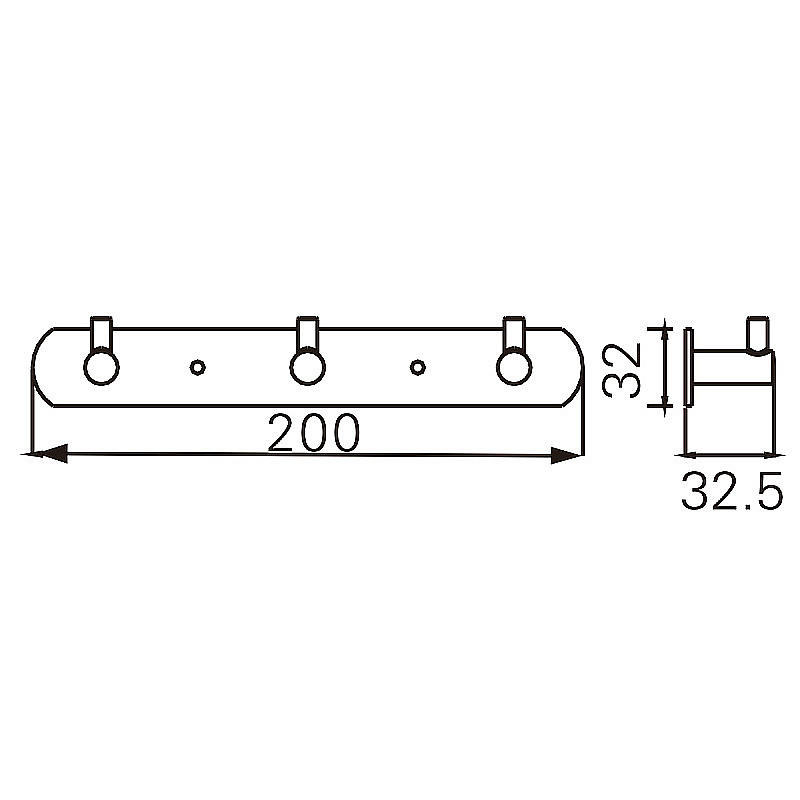 Планка с крючками Azario NESSY AZ-1513 хром купить в интернет-магазине сантехники Sanbest