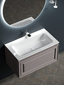 Тумба с раковиной Sancos Very VR80SM+CN7012MH 80 Doha Soft/раковина антрацит матовый для ванной в интернет-магазине Sanbest