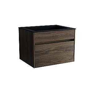 Тумба с раковиной Vincea Chiara 60 VMC-2C600CO/VCB-13600B тёмный дуб/раковина черная для ванной в интернет-магазине Sanbest