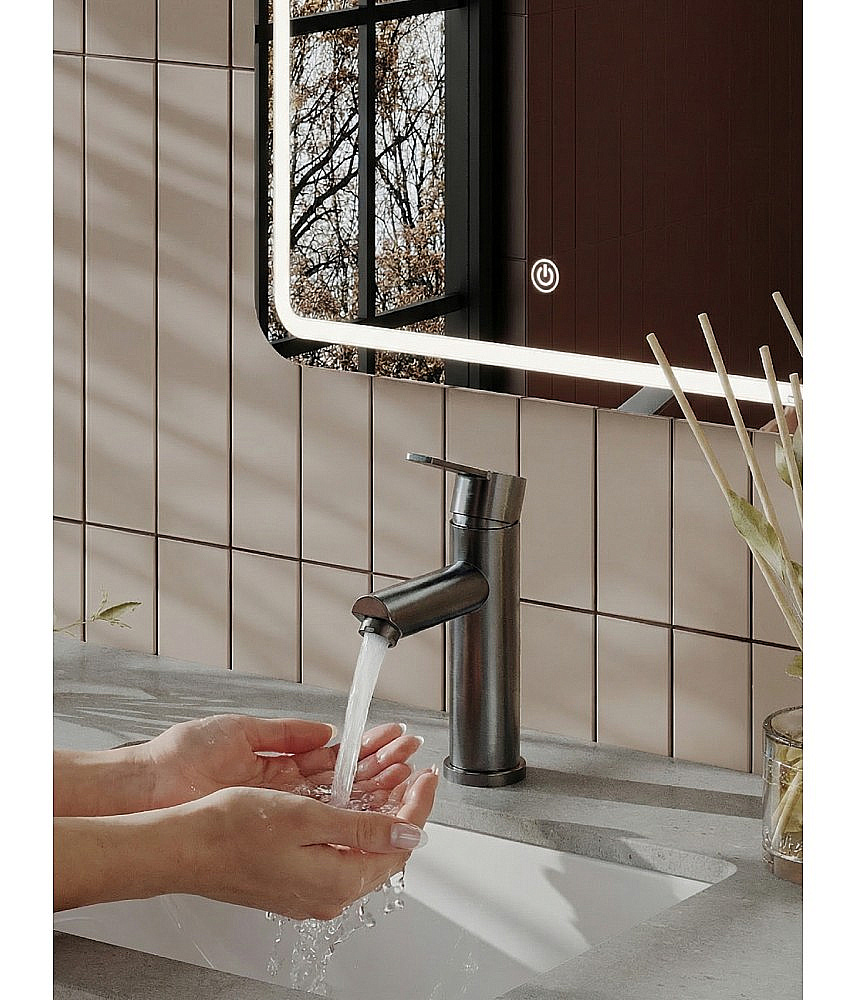 Cмеситель для раковины Agger Easy A3102155 оружейная сталь матовая купить в интернет-магазине сантехники Sanbest