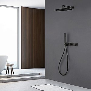 Душевая система Abber Rund AF8718B черная матовая купить в интернет-магазине сантехники Sanbest