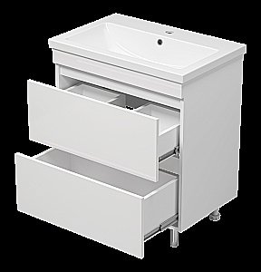 Тумба с раковиной Misty Енисей - 70 Э-Ени01070-0112Я белая для ванной в интернет-магазине Sanbest