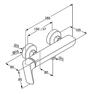 Смеситель для душа Kludi Ameo 416750575 купить в интернет-магазине сантехники Sanbest