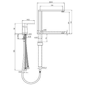 Смеситель для кухни PAINI Arena 92CR569/5822FKM хром купить в интернет-магазине сантехники Sanbest