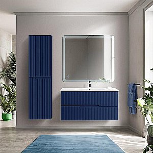 Тумба с раковиной Cezares DUET-N 100 DUET-N-1000-2C-SO-SPF-P сапфир для ванной в интернет-магазине Sanbest