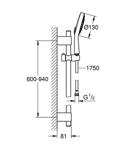 Душевая гарнитура Grohe Power&Soul 27734 000 купить в интернет-магазине сантехники Sanbest