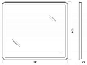 Зеркало BelBagno SPC-MAR-900-800 в ванную от интернет-магазине сантехники Sanbest