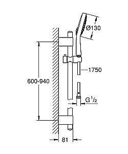 Душевая гарнитура Grohe Power&Soul 27734 000 купить в интернет-магазине сантехники Sanbest