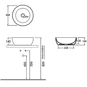 Раковина накладная Azzurra Elegance 40 ECI40 bi*0 белая купить в интернет-магазине Sanbest