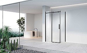 Душевой уголок Vincea Como-N VSR-4CN9012CLB 120x90 стекло прозрачное/профиль черный купить в интернет-магазине Sanbest