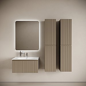 Тумба с раковиной Sancos CODE CD80GB/CN13002 80 серо - бежевый для ванной в интернет-магазине Sanbest