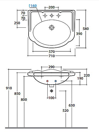 Раковина на пьедестале Globo Paestum 71 1 отверстие, белая купить в интернет-магазине Sanbest