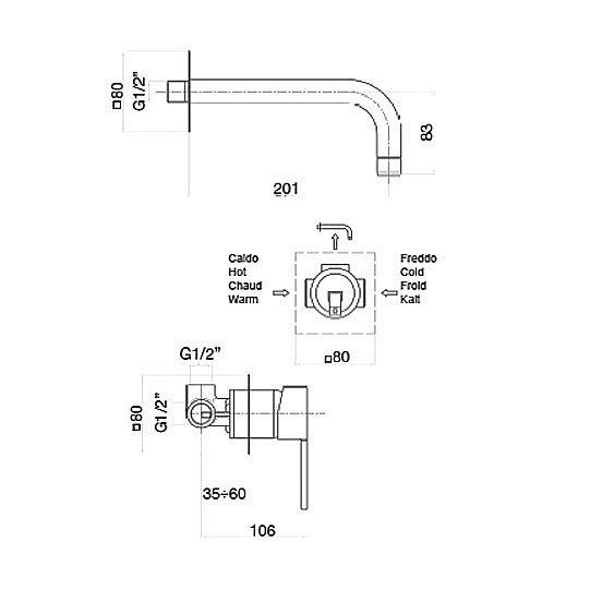 Смеситель для раковины Webert Sax Evolution SE830606560 черный матовый купить в интернет-магазине сантехники Sanbest